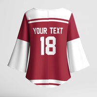 Latvia Hockey Pride Custom Kimono Sleeve Blouse Baltic Ice Warriors