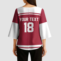 Latvia Hockey Pride Custom Kimono Sleeve Blouse Baltic Ice Warriors