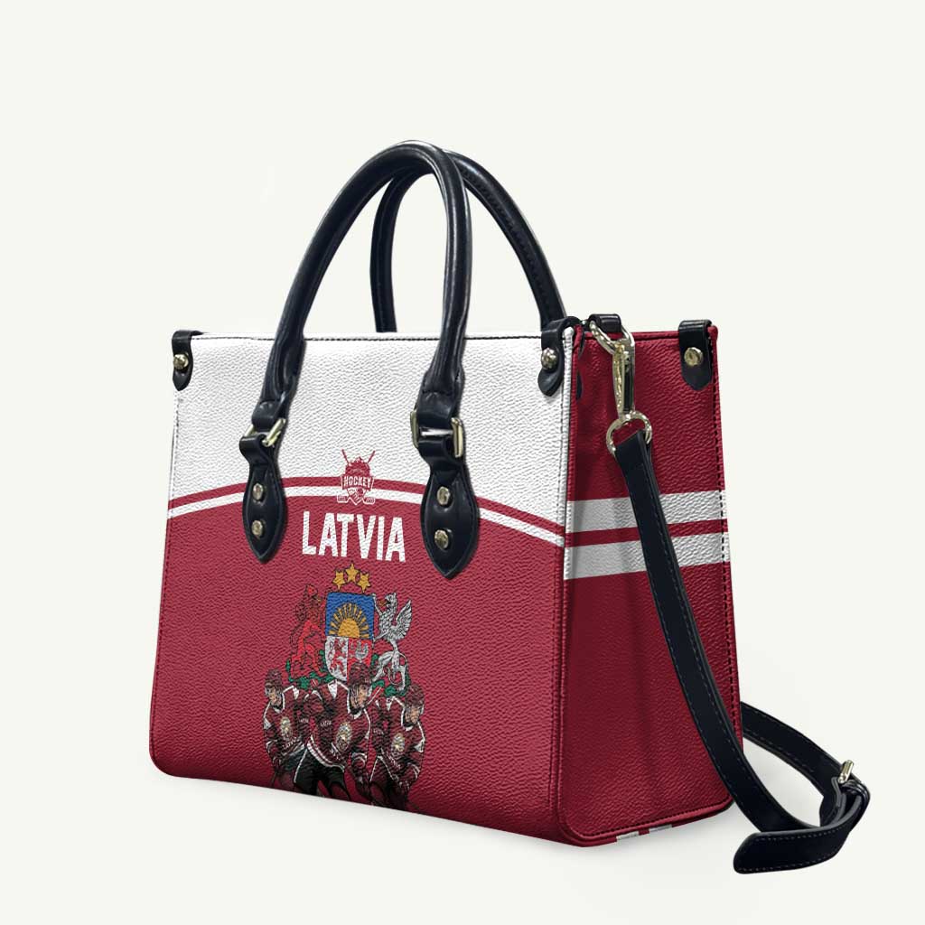 Latvia Hockey Pride Leather Bag Baltic Ice Warriors