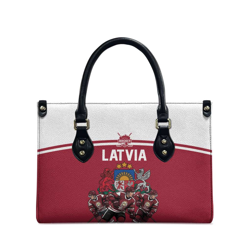 Latvia Hockey Pride Leather Bag Baltic Ice Warriors