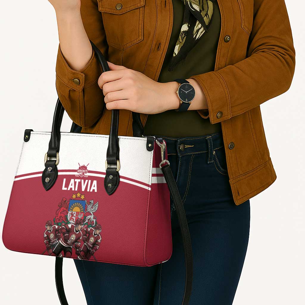 Latvia Hockey Pride Leather Bag Baltic Ice Warriors