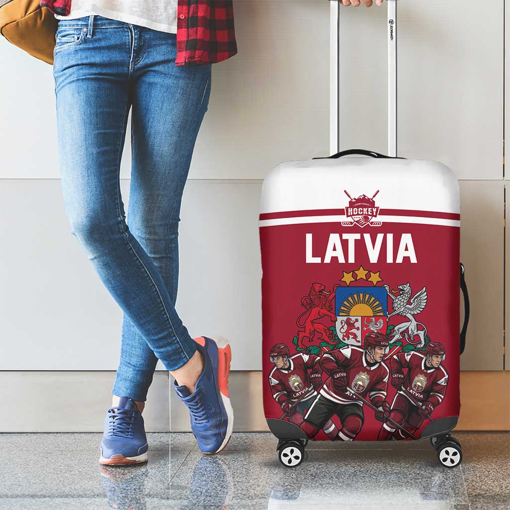 Latvia Hockey Pride Luggage Cover Baltic Ice Warriors