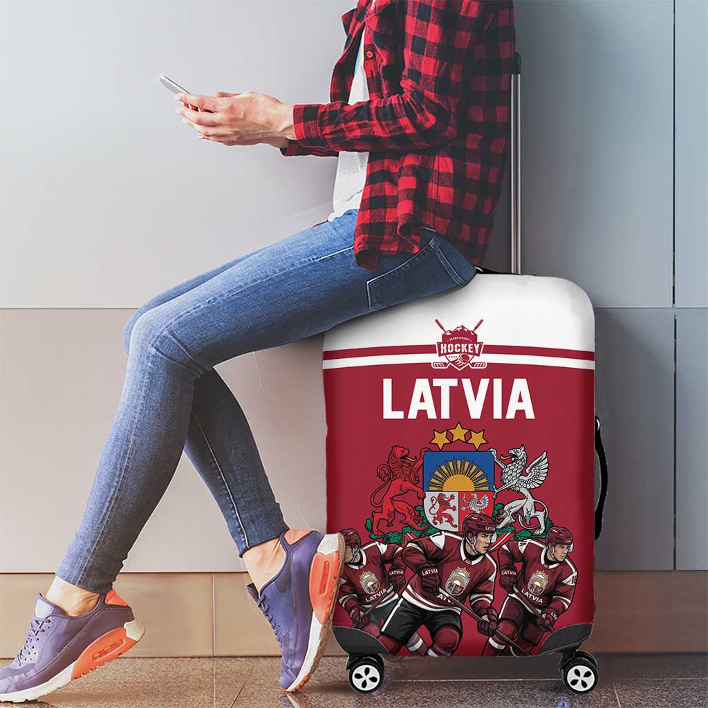 Latvia Hockey Pride Luggage Cover Baltic Ice Warriors