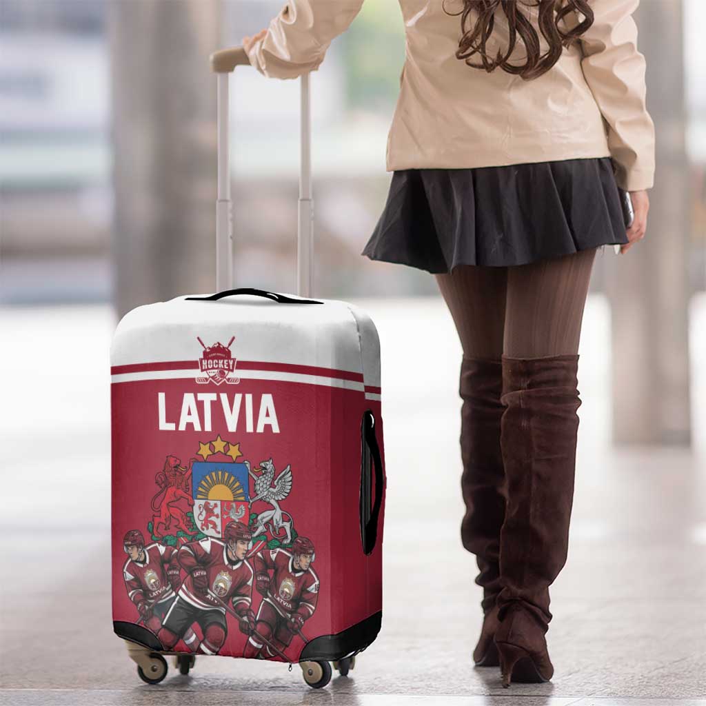 Latvia Hockey Pride Luggage Cover Baltic Ice Warriors