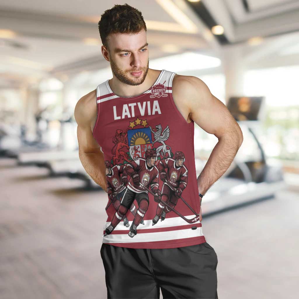 Latvia Hockey Pride Custom Men Tank Top Baltic Ice Warriors