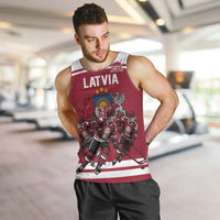 Latvia Hockey Pride Custom Men Tank Top Baltic Ice Warriors