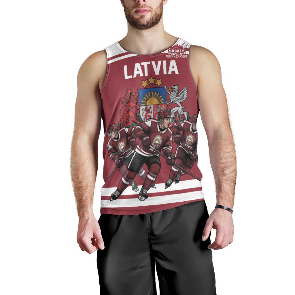 Latvia Hockey Pride Custom Men Tank Top Baltic Ice Warriors