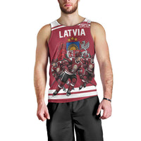 Latvia Hockey Pride Custom Men Tank Top Baltic Ice Warriors