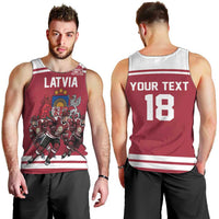 Latvia Hockey Pride Custom Men Tank Top Baltic Ice Warriors