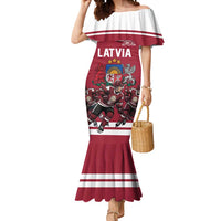 Latvia Hockey Pride Custom Mermaid Dress Baltic Ice Warriors