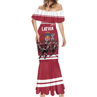 Latvia Hockey Pride Custom Mermaid Dress Baltic Ice Warriors