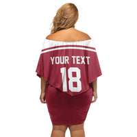 Latvia Hockey Pride Custom Off Shoulder Short Dress Baltic Ice Warriors