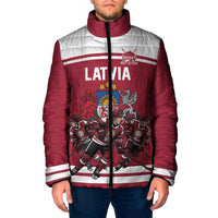Latvia Hockey Pride Custom Padded Jacket Baltic Ice Warriors