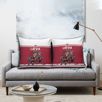 Latvia Hockey Pride Pillow Cover Baltic Ice Warriors