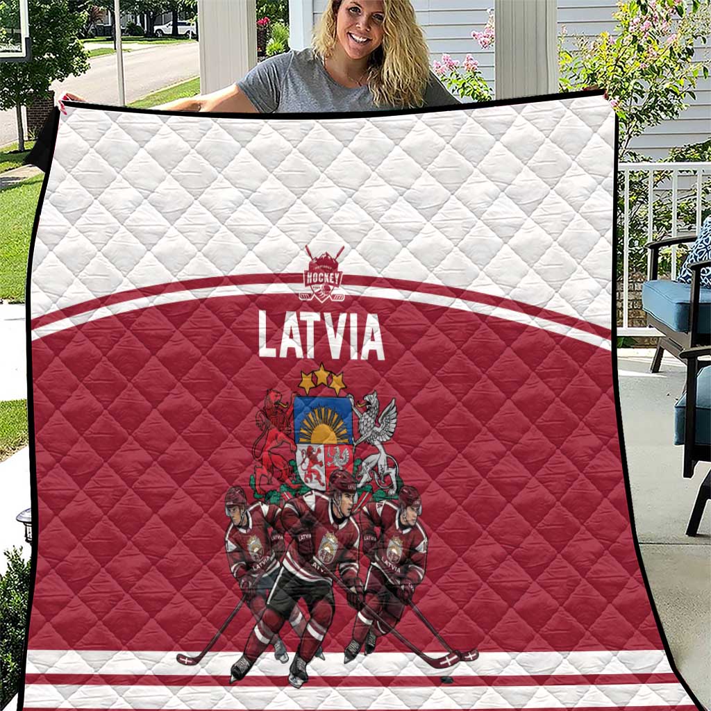 Latvia Hockey Pride Quilt Baltic Ice Warriors