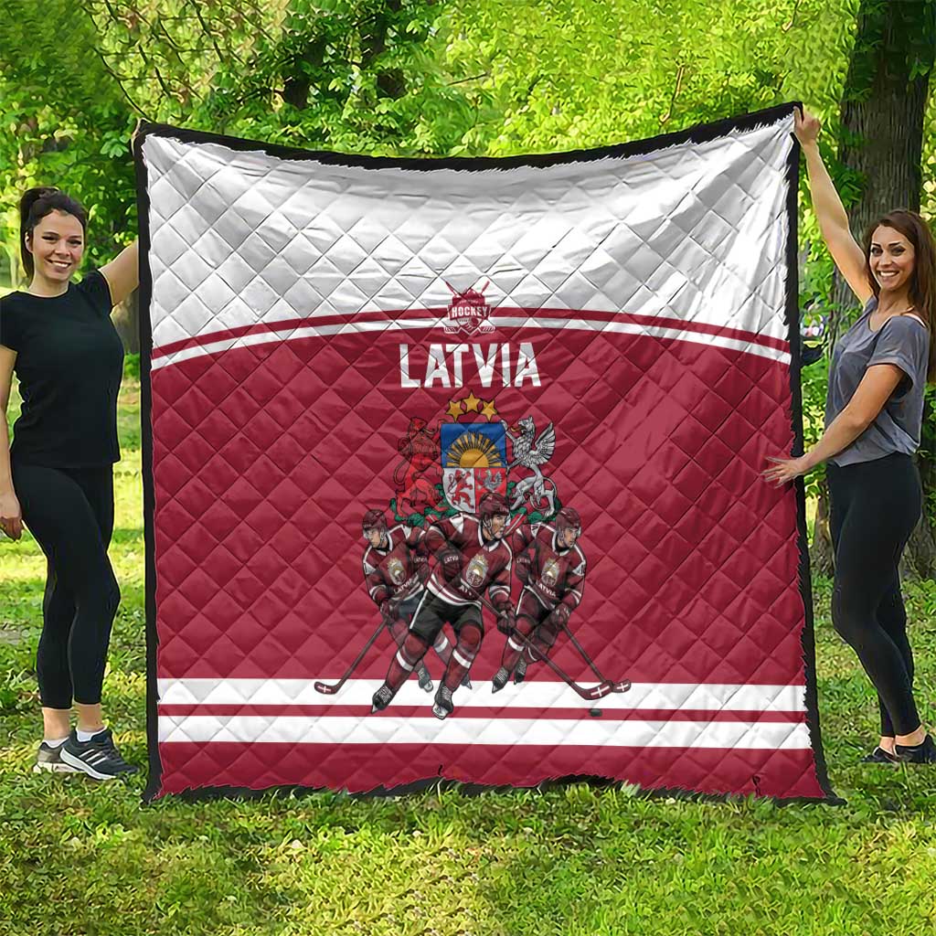 Latvia Hockey Pride Quilt Baltic Ice Warriors