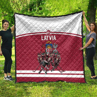 Latvia Hockey Pride Quilt Baltic Ice Warriors