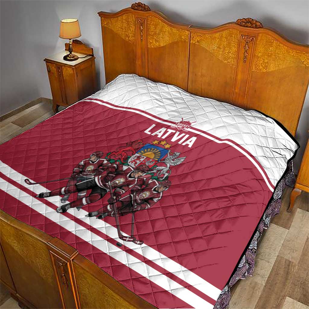 Latvia Hockey Pride Quilt Baltic Ice Warriors