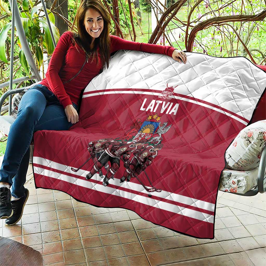 Latvia Hockey Pride Quilt Baltic Ice Warriors