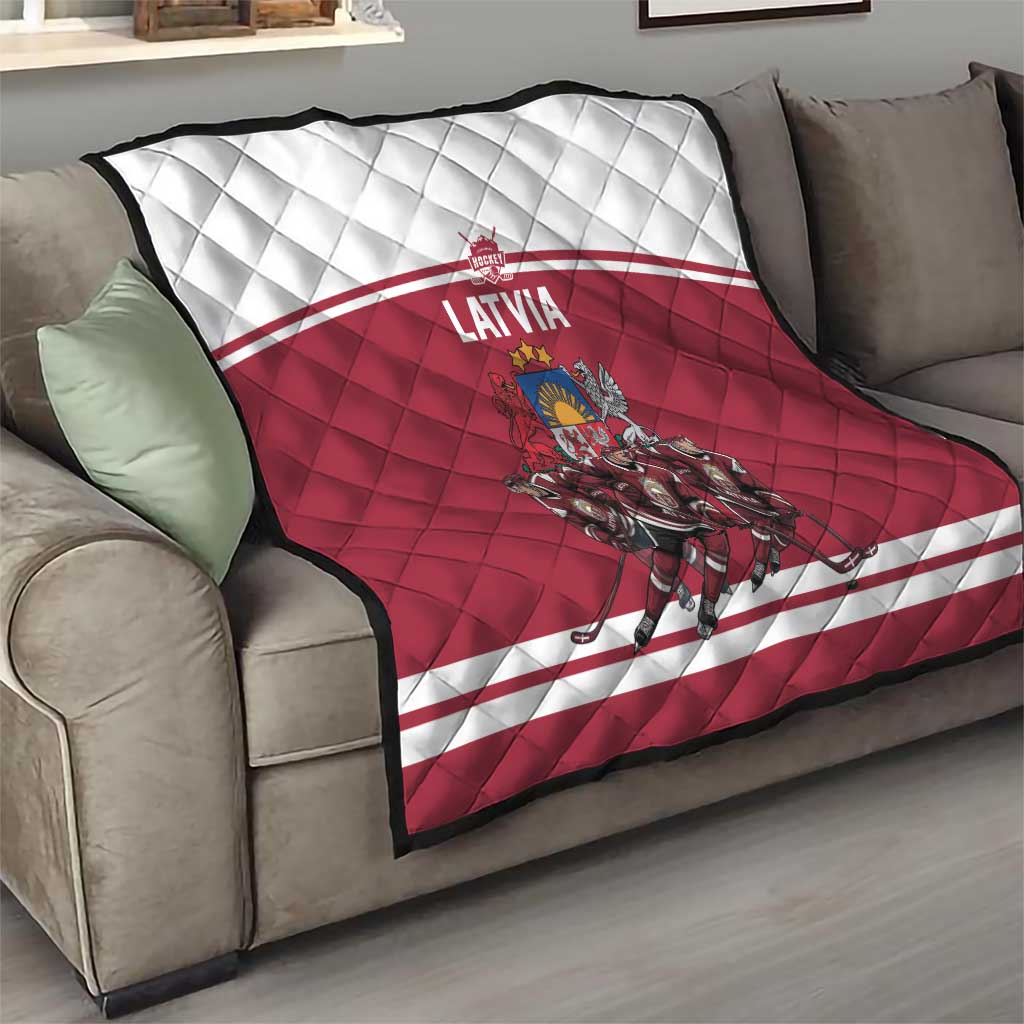 Latvia Hockey Pride Quilt Baltic Ice Warriors