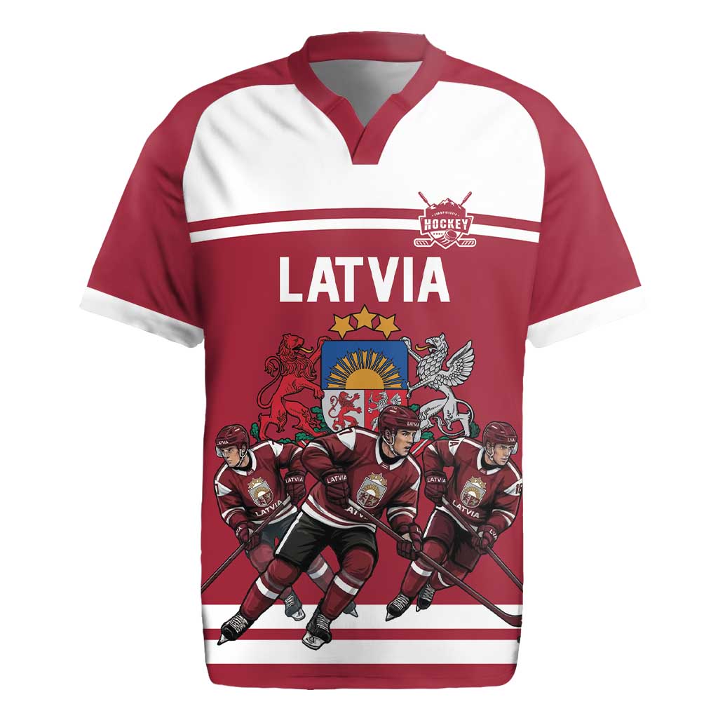 Latvia Hockey Pride Custom Rugby Jersey Baltic Ice Warriors