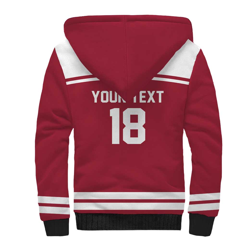 Latvia Hockey Pride Custom Sherpa Hoodie Baltic Ice Warriors