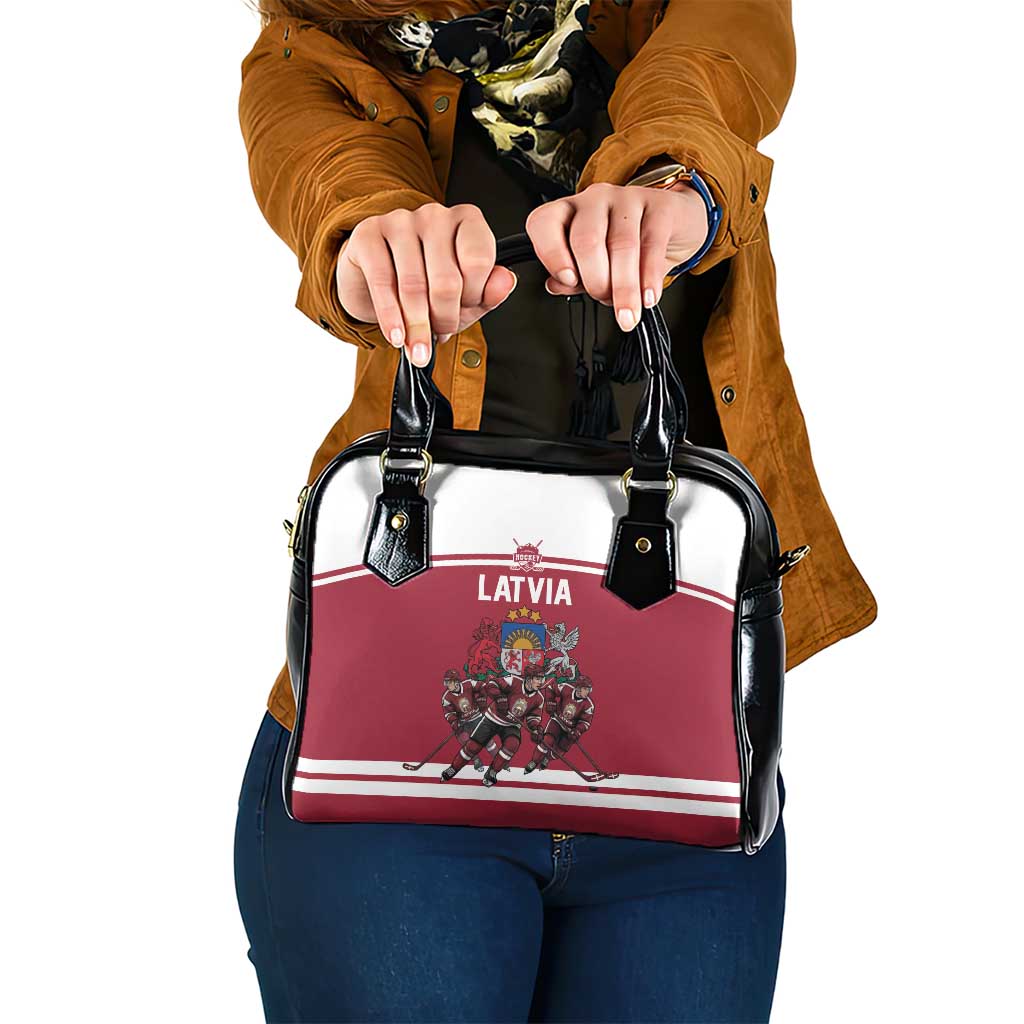 Latvia Hockey Pride Shoulder Handbag Baltic Ice Warriors