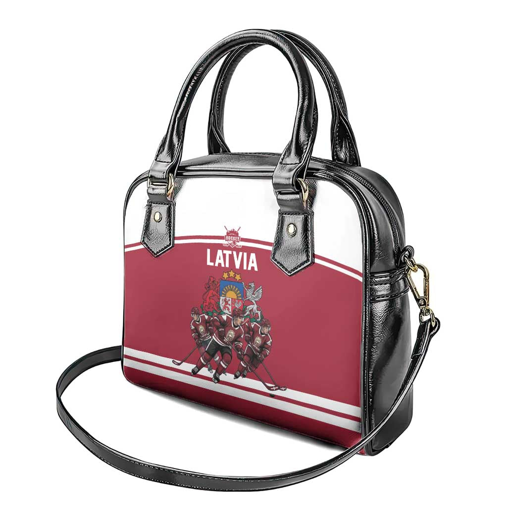Latvia Hockey Pride Shoulder Handbag Baltic Ice Warriors