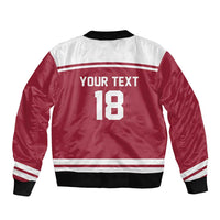 Latvia Hockey Pride Custom Sleeve Zip Bomber Jacket Baltic Ice Warriors