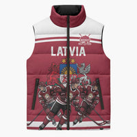 Latvia Hockey Pride Custom Sleeveless Puffer Jacket Baltic Ice Warriors