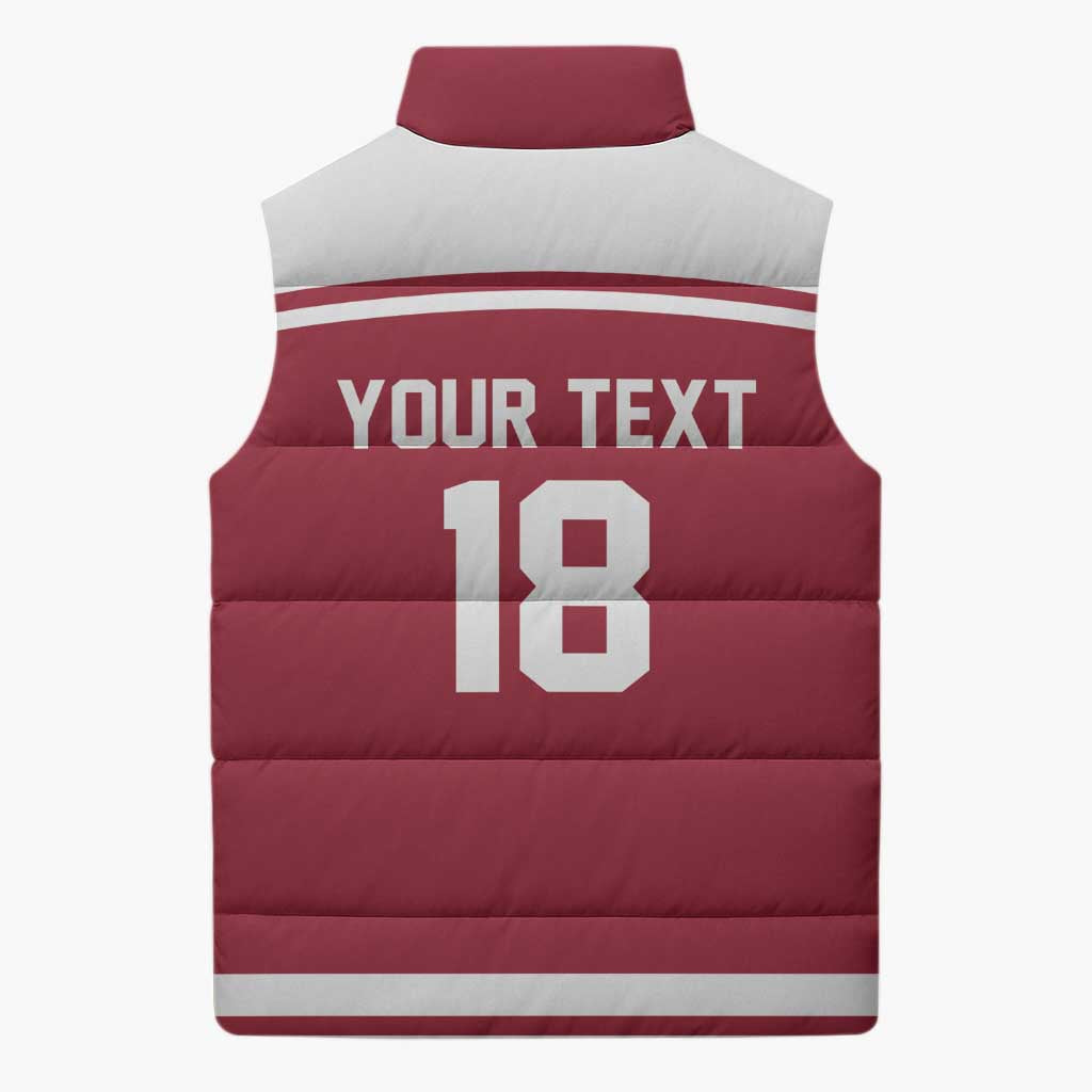 Latvia Hockey Pride Custom Sleeveless Puffer Jacket Baltic Ice Warriors
