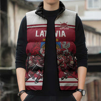 Latvia Hockey Pride Custom Sleeveless Puffer Jacket Baltic Ice Warriors