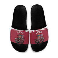 Latvia Hockey Pride Slide Sandals Baltic Ice Warriors