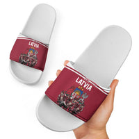 Latvia Hockey Pride Slide Sandals Baltic Ice Warriors