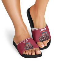 Latvia Hockey Pride Slide Sandals Baltic Ice Warriors