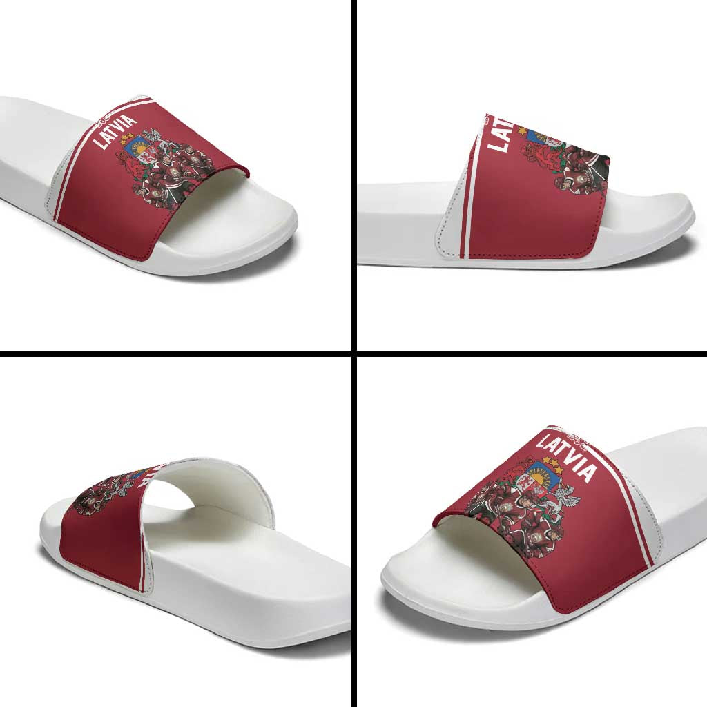 Latvia Hockey Pride Slide Sandals Baltic Ice Warriors