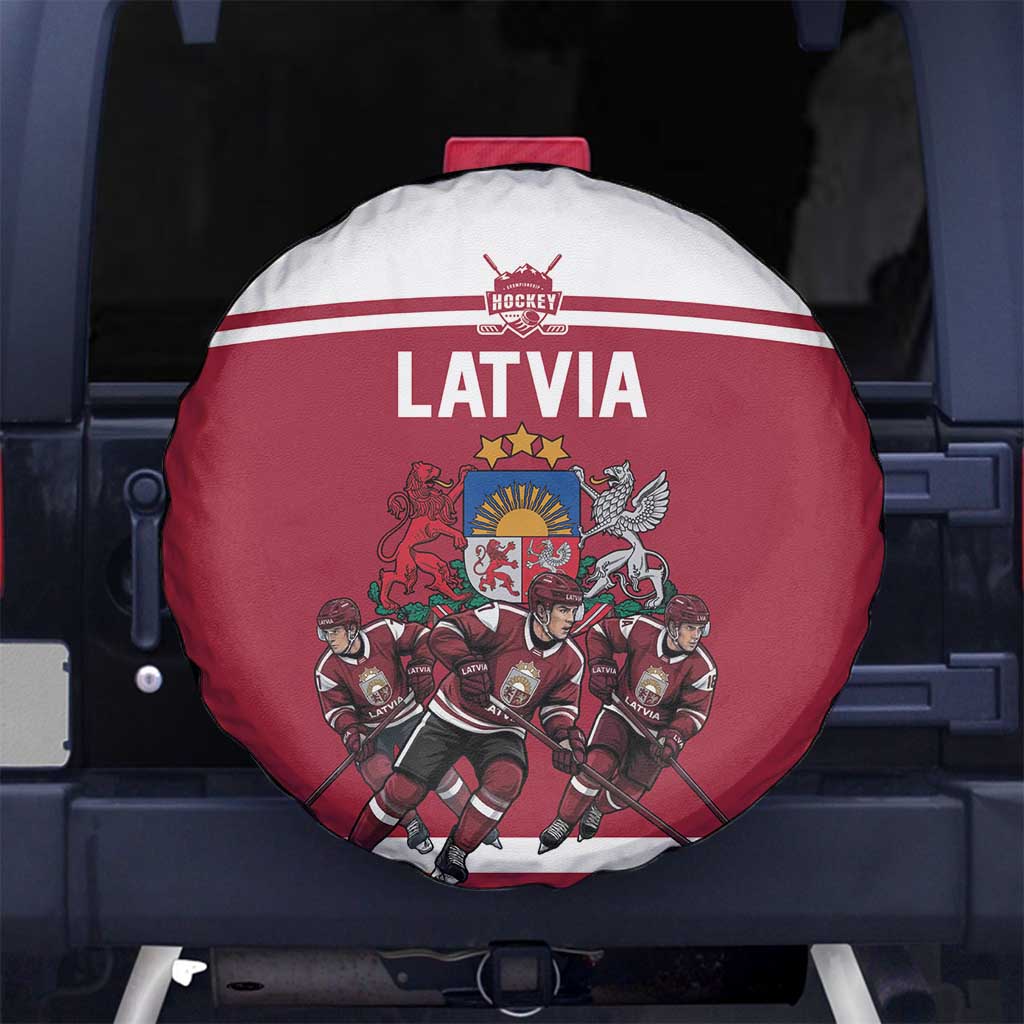 Latvia Hockey Pride Spare Tire Cover Baltic Ice Warriors