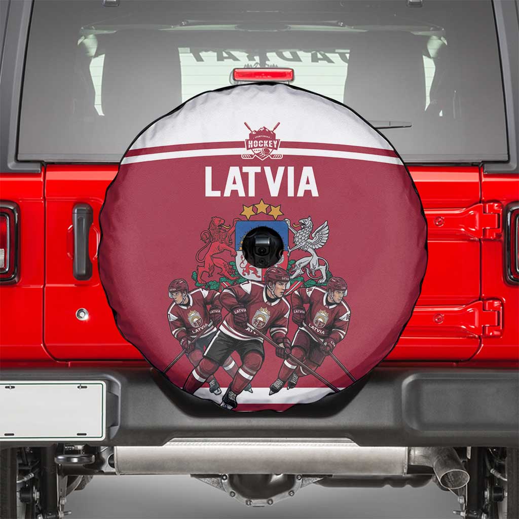 Latvia Hockey Pride Spare Tire Cover Baltic Ice Warriors