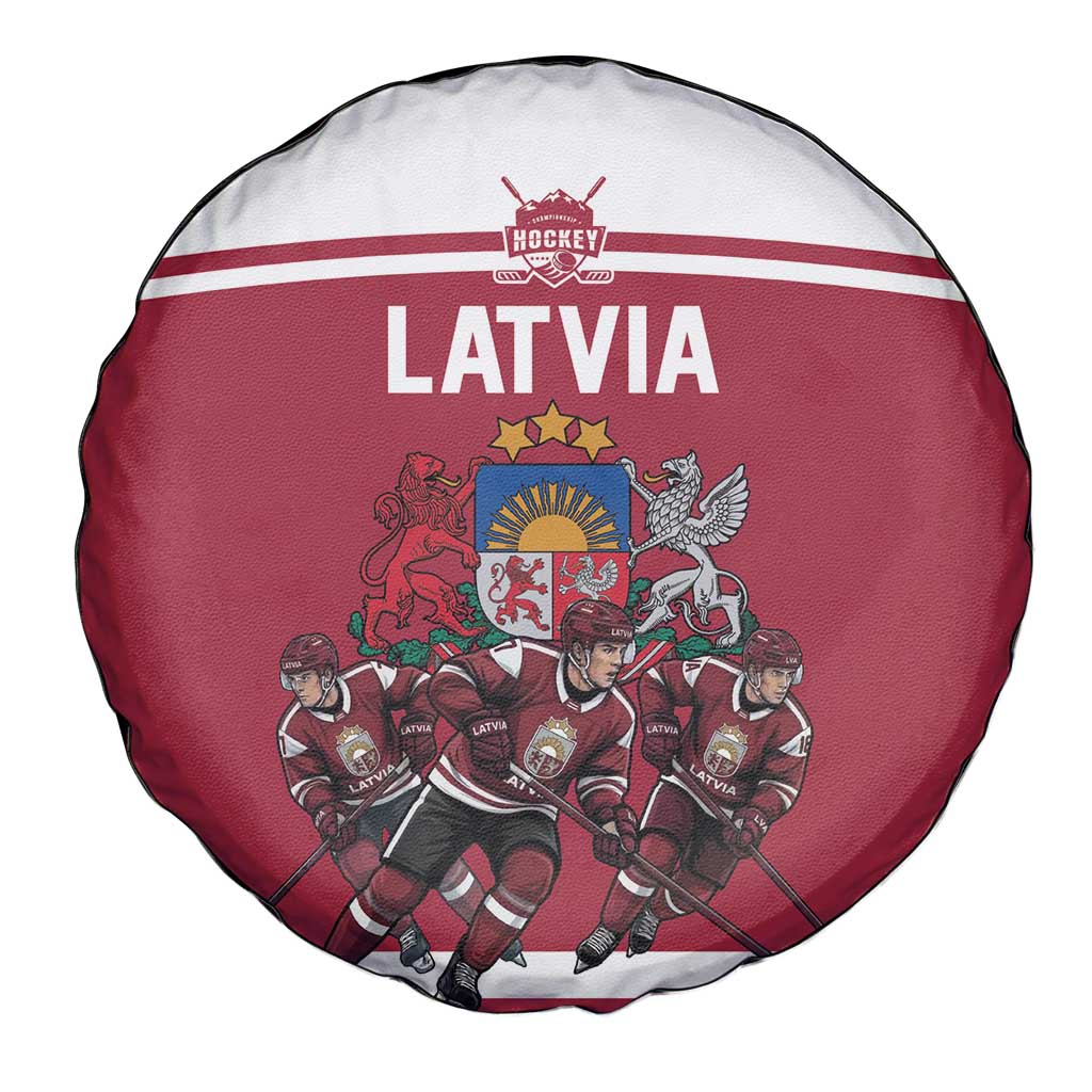 Latvia Hockey Pride Spare Tire Cover Baltic Ice Warriors