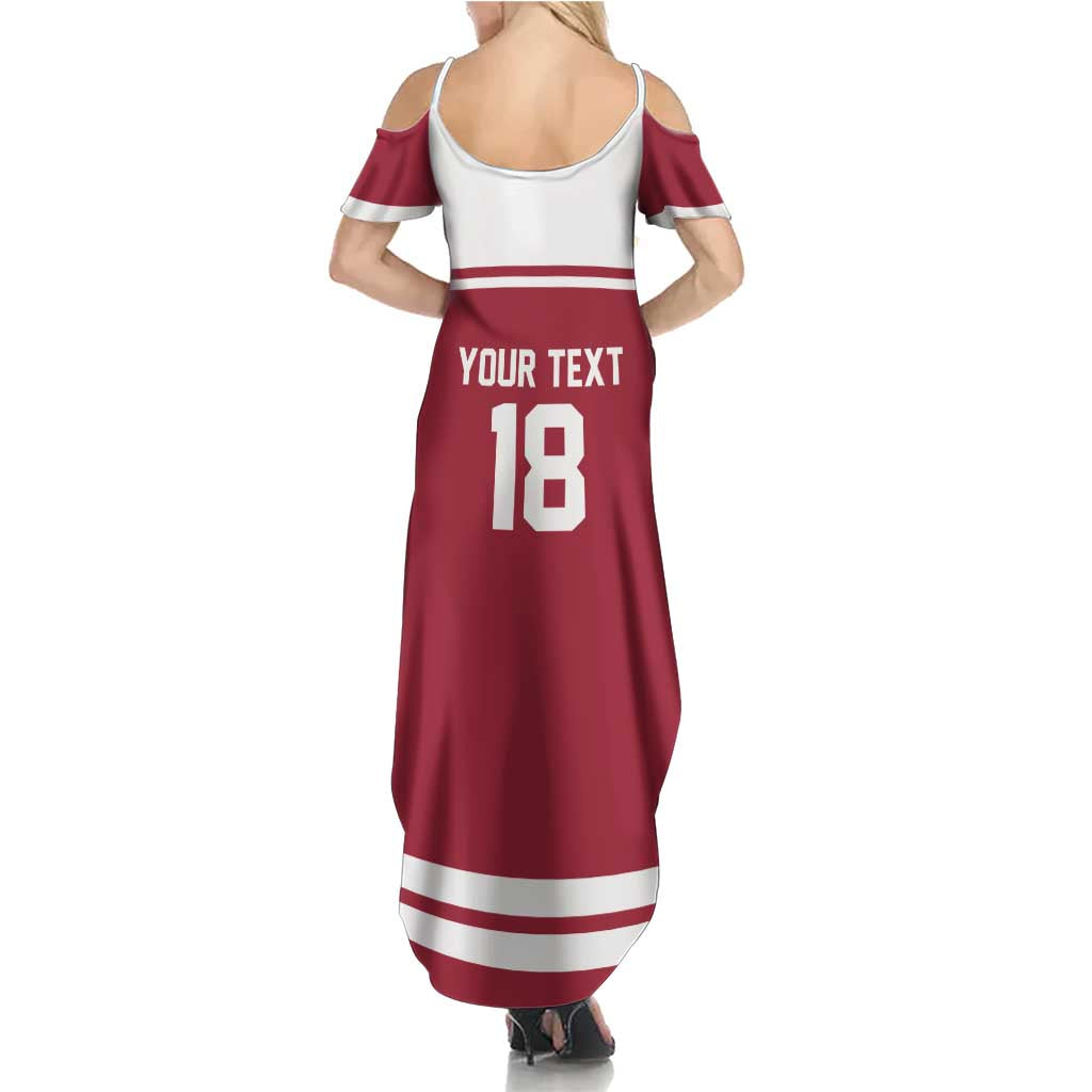 Latvia Hockey Pride Custom Summer Maxi Dress Baltic Ice Warriors