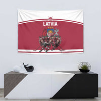 Latvia Hockey Pride Tapestry Baltic Ice Warriors
