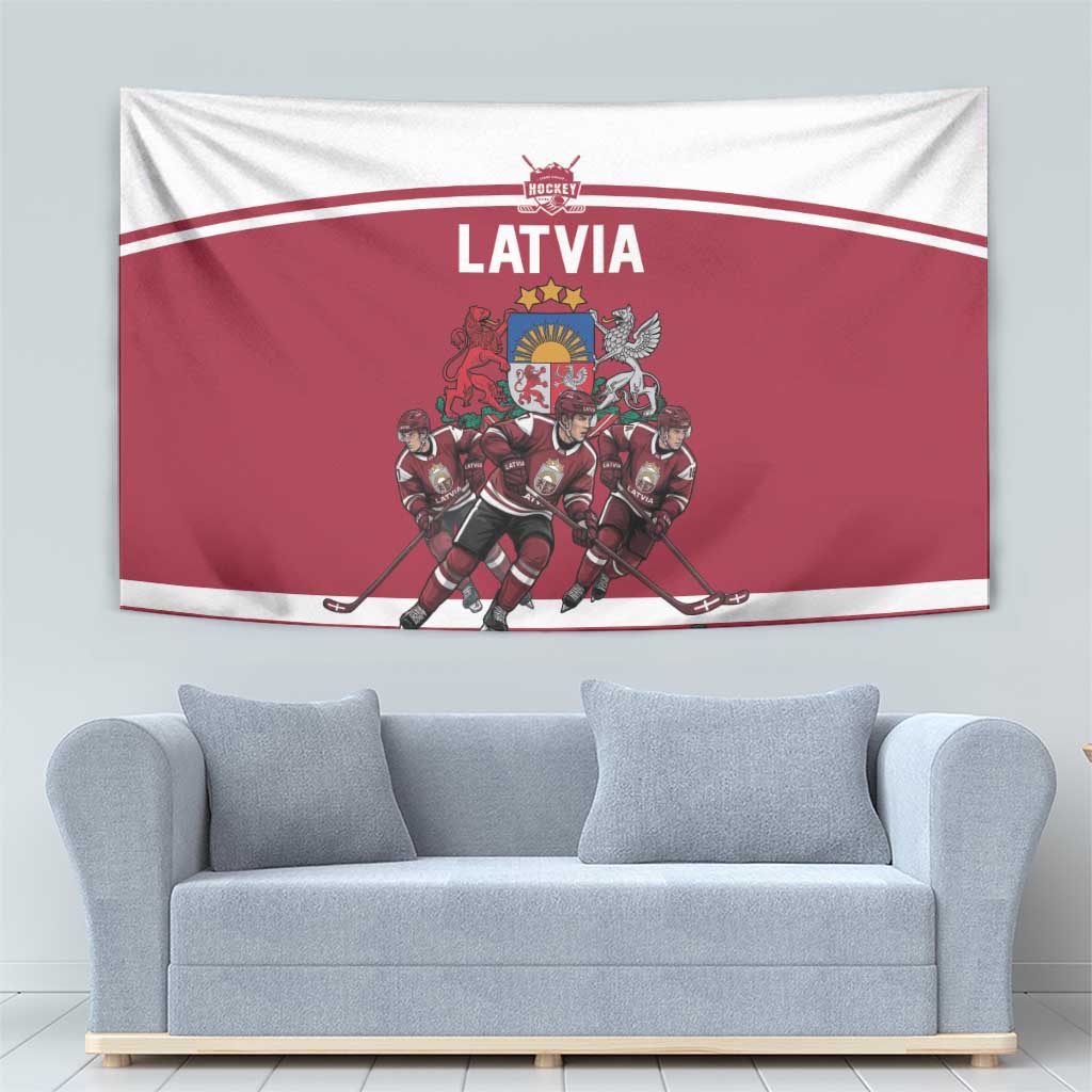Latvia Hockey Pride Tapestry Baltic Ice Warriors