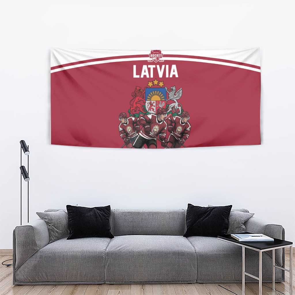 Latvia Hockey Pride Tapestry Baltic Ice Warriors