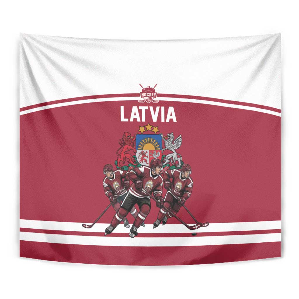 Latvia Hockey Pride Tapestry Baltic Ice Warriors