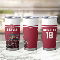 Latvia Hockey Pride Custom Tumbler Cup Baltic Ice Warriors