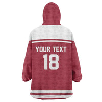 Latvia Hockey Pride Custom Wearable Blanket Hoodie Baltic Ice Warriors