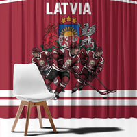 Latvia Hockey Pride Window Curtain Baltic Ice Warriors