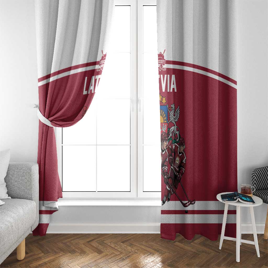 Latvia Hockey Pride Window Curtain Baltic Ice Warriors