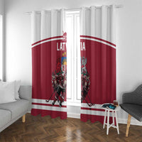 Latvia Hockey Pride Window Curtain Baltic Ice Warriors