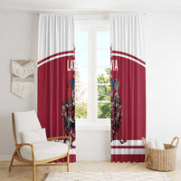Latvia Hockey Pride Window Curtain Baltic Ice Warriors